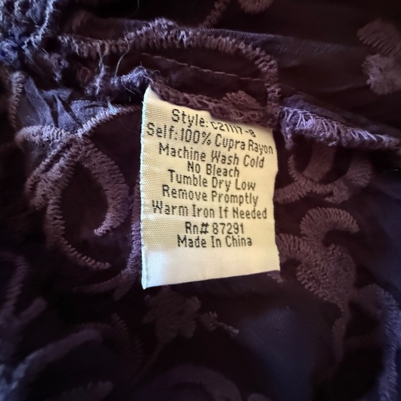 JOHNNY WAS Jossimar deep purple fully embroidered flowy tunic, XL - Picture 6 of 11